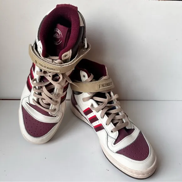 Adidas Men Forum 84 High Cuts &amp; Slices Pull Red White And Burgundy Size:9.5