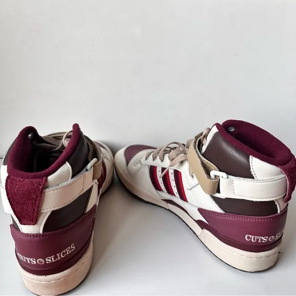 Adidas Men Forum 84 High Cuts &amp; Slices Pull Red White And Burgundy Size:9.5