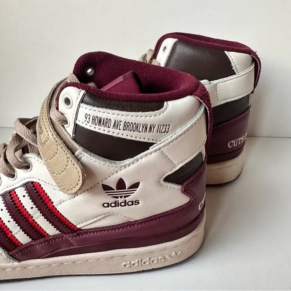 Adidas Men Forum 84 High Cuts &amp; Slices Pull Red White And Burgundy Size:9.5