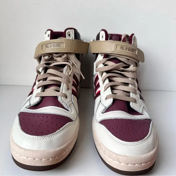 Adidas Men Forum 84 High Cuts &amp; Slices Pull Red White And Burgundy Size:9.5