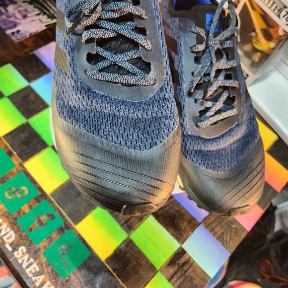 Adidas Men's Black and Blue Sneakers