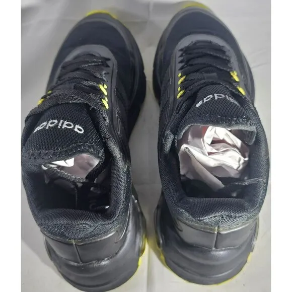 Adidas Men's Quadcube  Black/Yellow Athletic Trainers Sneakers Size 6.5