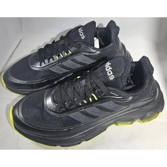 Adidas Men's Quadcube  Black/Yellow Athletic Trainers Sneakers Size 6.5