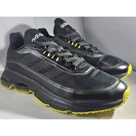 Adidas Men's Quadcube  Black/Yellow Athletic Trainers Sneakers Size 6.5