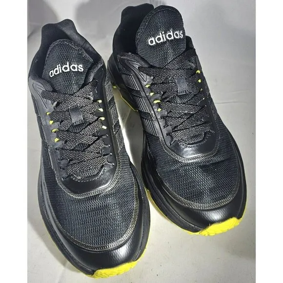 Adidas Men's Quadcube  Black/Yellow Athletic Trainers Sneakers Size 6.5