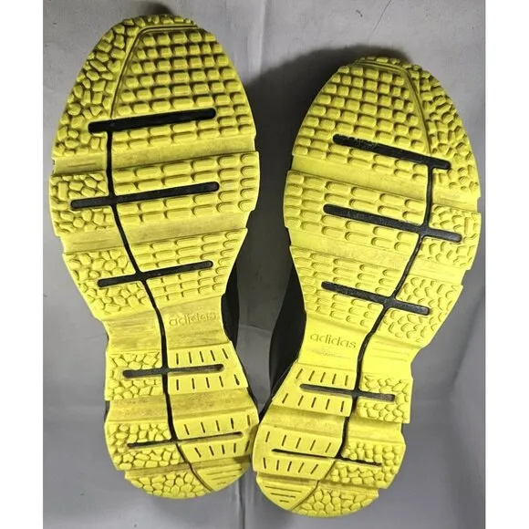 Adidas Men's Quadcube  Black/Yellow Athletic Trainers Sneakers Size 6.5