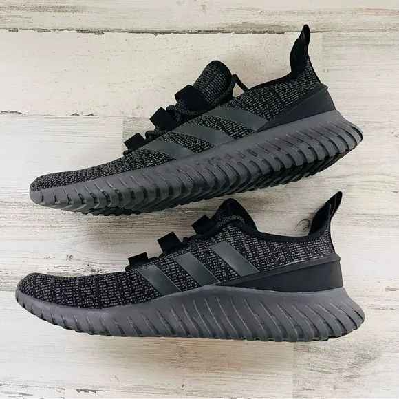 adidas Men’s Size 13 Kaptia Black/Gray Running, Training Casual Knit Shoes