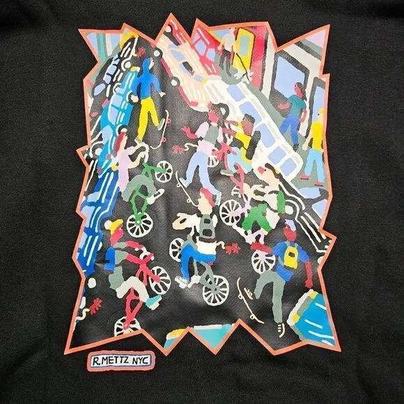 Adidas Mettz Mobbing Hoodie Skateboarding Artist Men's S Black HM9358 Painting