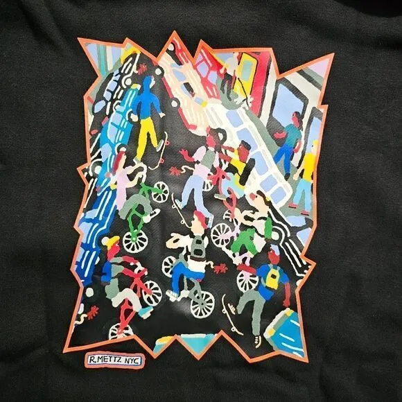 Adidas Mettz Mobbing Hoodie Skateboarding Artist Men's S Black HM9358 Painting