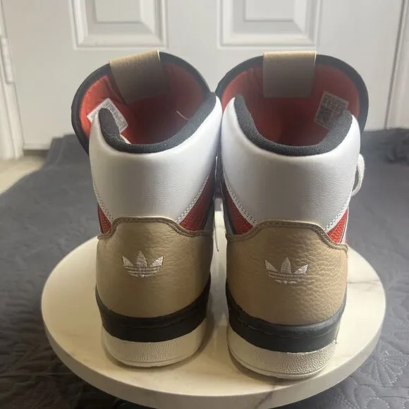 Adidas Originals Rivalry High Mens Leather Basketball Shoes White Red SZ 11.5M