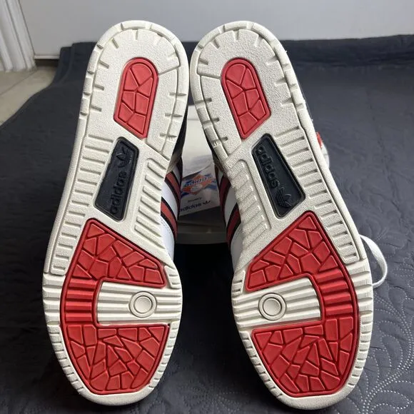 Adidas Originals Rivalry High Mens Leather Basketball Shoes White Red SZ 11.5M