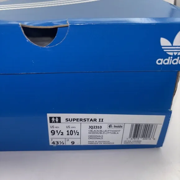 Adidas ORIGINALS SUPERSTAR II Men's Casual shoes - Blue and Black - Size M9.5