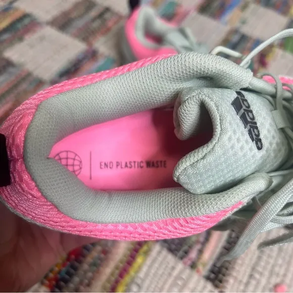 Adidas Powerlift 5 Weightlifting Shoes Green &amp; Pink 7