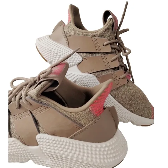 Adidas PROPHERE Athleisure Men 7 /Women 8.5 Khaki/Pink Chunky Platform Sneakers