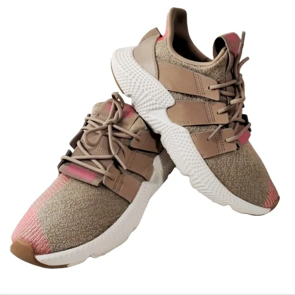 Adidas PROPHERE Athleisure Men 7 /Women 8.5 Khaki/Pink Chunky Platform Sneakers