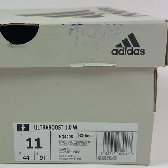 adidas Ultraboost 1.0 Womens Ecru Tint Cream Low Running Shoes Sneakers HQ4208