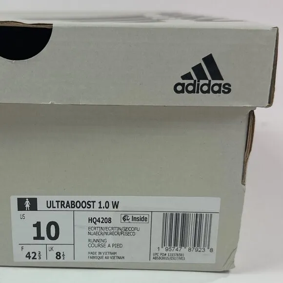 adidas Ultraboost 1.0 Womens Ecru Tint Cream Low Running Shoes Sneakers HQ4208