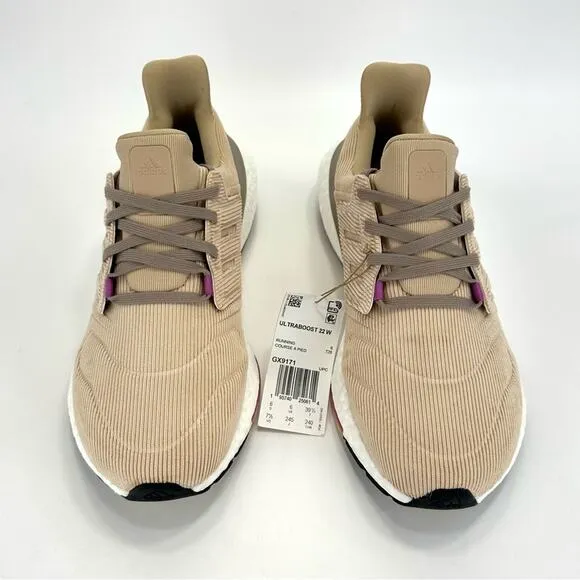 ADIDAS ULTRABOOST 22 TAN CORDUROY WALKING / RUNNING SHOES ATHLEISURE SNEAKERS🆕