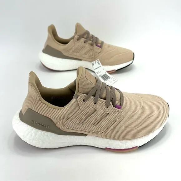 ADIDAS ULTRABOOST 22 TAN CORDUROY WALKING / RUNNING SHOES ATHLEISURE SNEAKERS🆕
