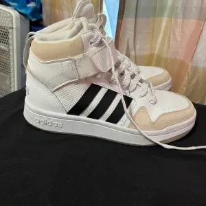 Adidas White and Black High-Top Sneakers