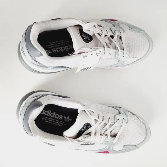 Adidas Women's Falcon Running Sneakers Size 9.5 White Silver Pink