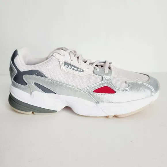 Adidas Women's Falcon Running Sneakers Size 9.5 White Silver Pink