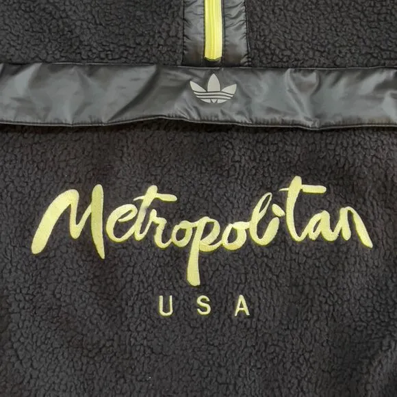 Adidas x Metropolitan Sherpa Polar Fleece 1/4 Zip Black - Men's Size Medium