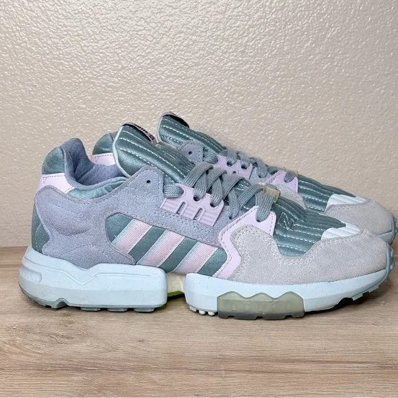 Adidas ZX Torsion Ash Purple &amp; Teal Suede Lace Up Sneakers Size 9