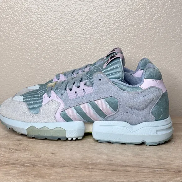 Adidas ZX Torsion Ash Purple &amp; Teal Suede Lace Up Sneakers Size 9
