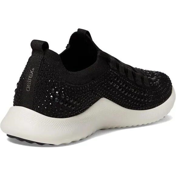 Aetrex Carly Sparkle AS250 Sneakers Women's 7 Black Comfort Casual Shoes KHD1080