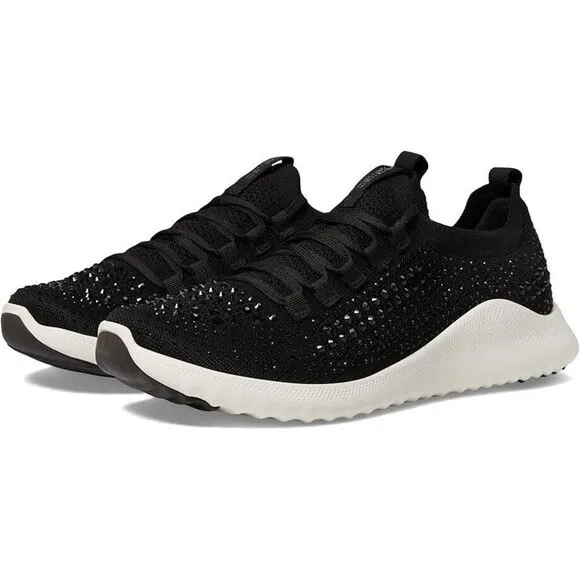 Aetrex Carly Sparkle AS250 Sneakers Women's 7 Black Comfort Casual Shoes KHD1080