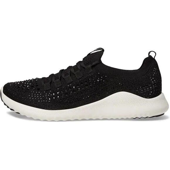 Aetrex Carly Sparkle AS250 Sneakers Women's 7 Black Comfort Casual Shoes KHD1080