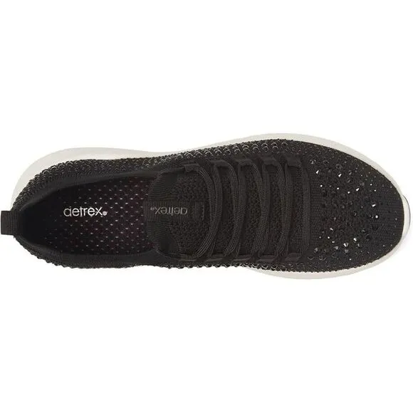 Aetrex Carly Sparkle AS250 Sneakers Women's 7 Black Comfort Casual Shoes KHD1080