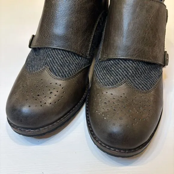Aetrex Women's Distressed Leather Double Buckle Comfort Shoes Heels‎ US Size 8.5
