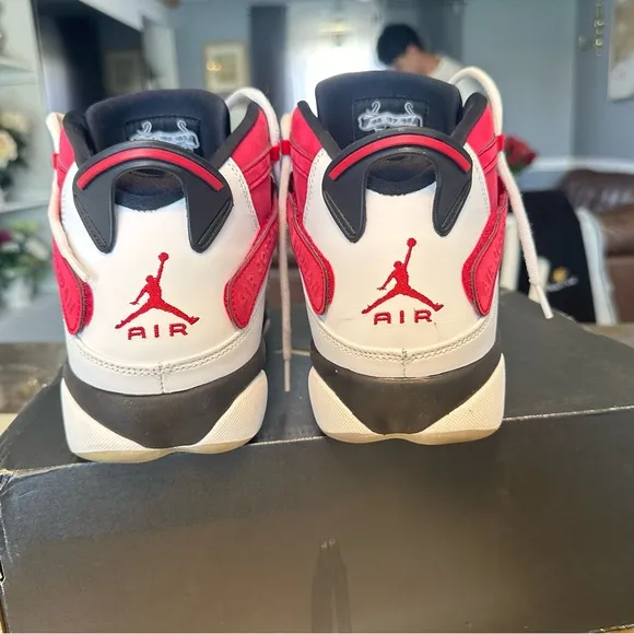 Air Jordan 6 Rings Red and White Sneakers
