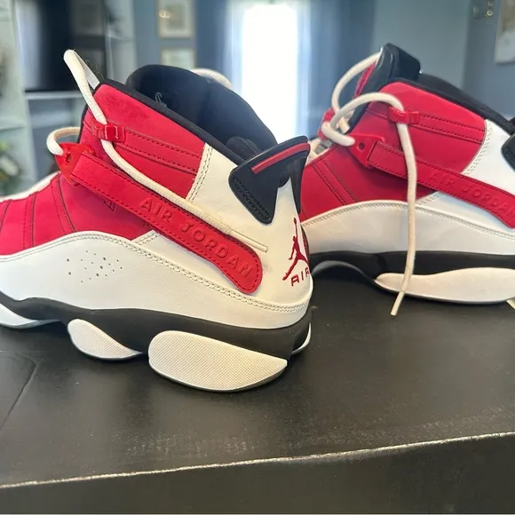Air Jordan 6 Rings Red and White Sneakers
