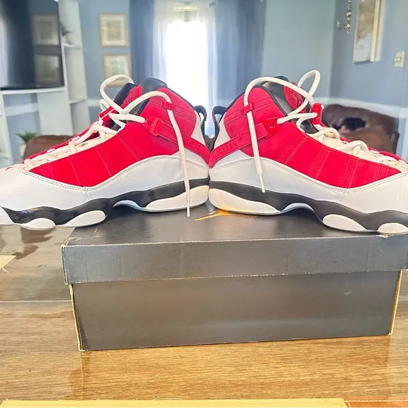 Air Jordan 6 Rings Red and White Sneakers