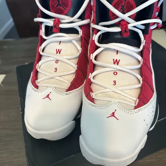 Air Jordan 6 Rings Red and White Sneakers
