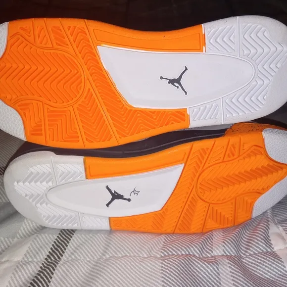 Air Jordan Flight 1 Gray and Orange High-Top Sneakers New Size 1 Youth
