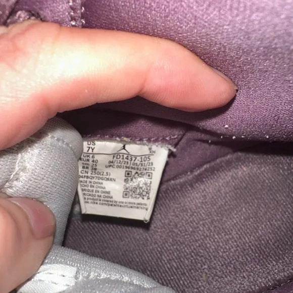 Air Jordan High-Top Sneakers in Purple/Mauve and White