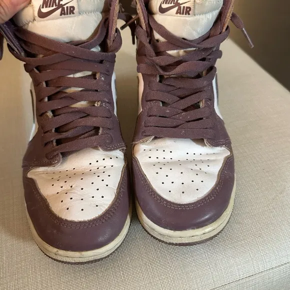 Air Jordan High-Top Sneakers in Purple/Mauve and White