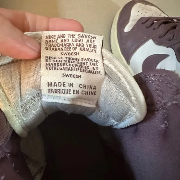 Air Jordan High-Top Sneakers in Purple/Mauve and White
