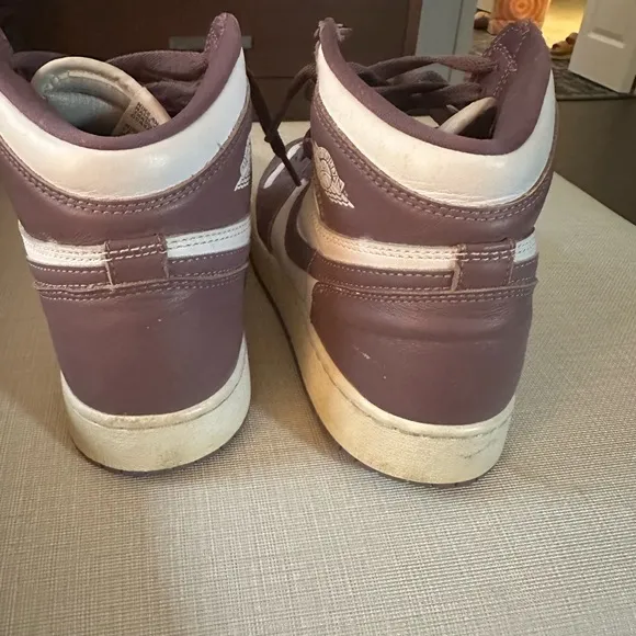 Air Jordan High-Top Sneakers in Purple/Mauve and White