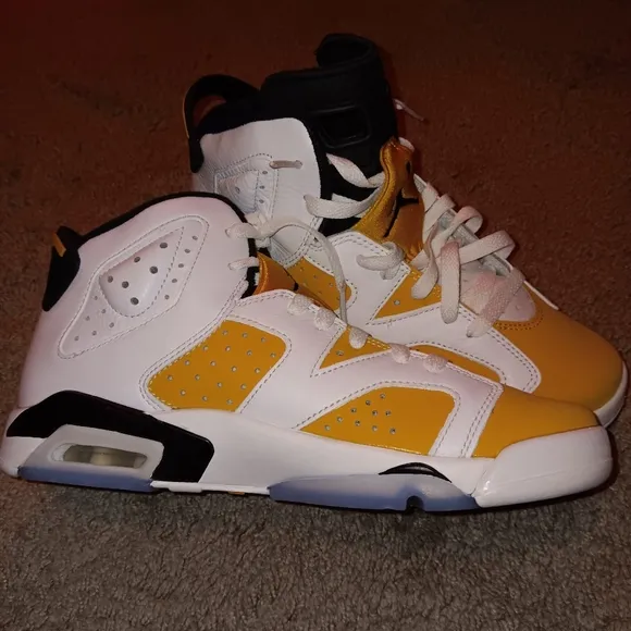 Air Jordan Retro 6 Yellow and White Sneakers