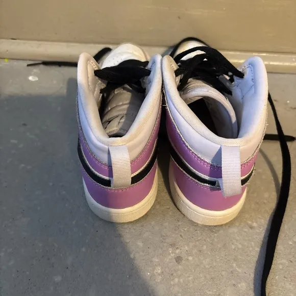 Air Jordan White and Purple High-Top Sneakers
