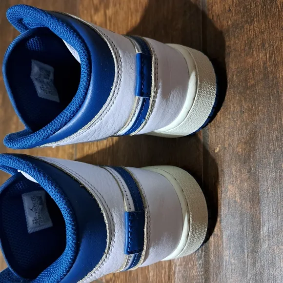 Air White and Blue High-Top Sneakers