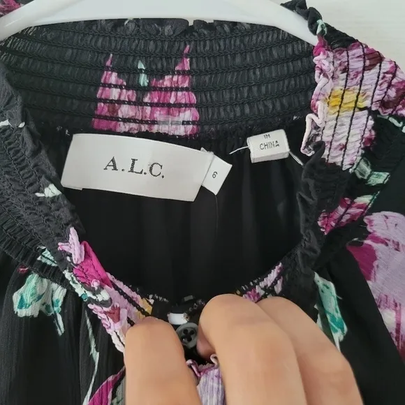 A.L.C Hollis Floral Silk Dress