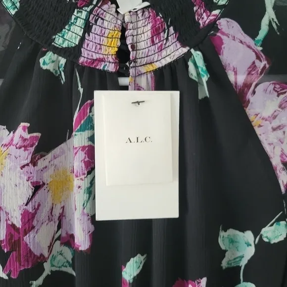 A.L.C Hollis Floral Silk Dress