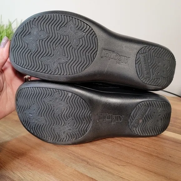 Alegria Keli Black &amp; white Professional Nursing Nurse Work Shoes Flats Size 36
