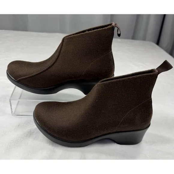 ALEGRIA NADYA Brown FLEECE ANKLE BOOTS BOOTIES SHOES US WOMENS SZ 9 EU 40